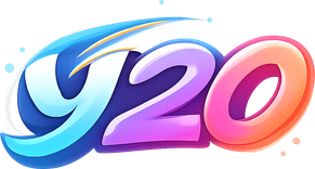 Logo y20 pada latar gelap
